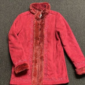 LL Bean Nordic Fur Lined Embroidered Parka